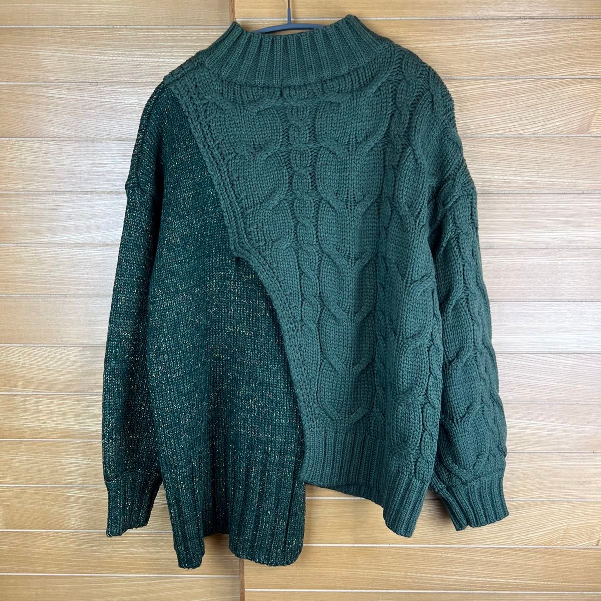 AZUL BY MOUSSY アズールバイマウジー S KNIT  GREEN ニット タートルネック  ニッ