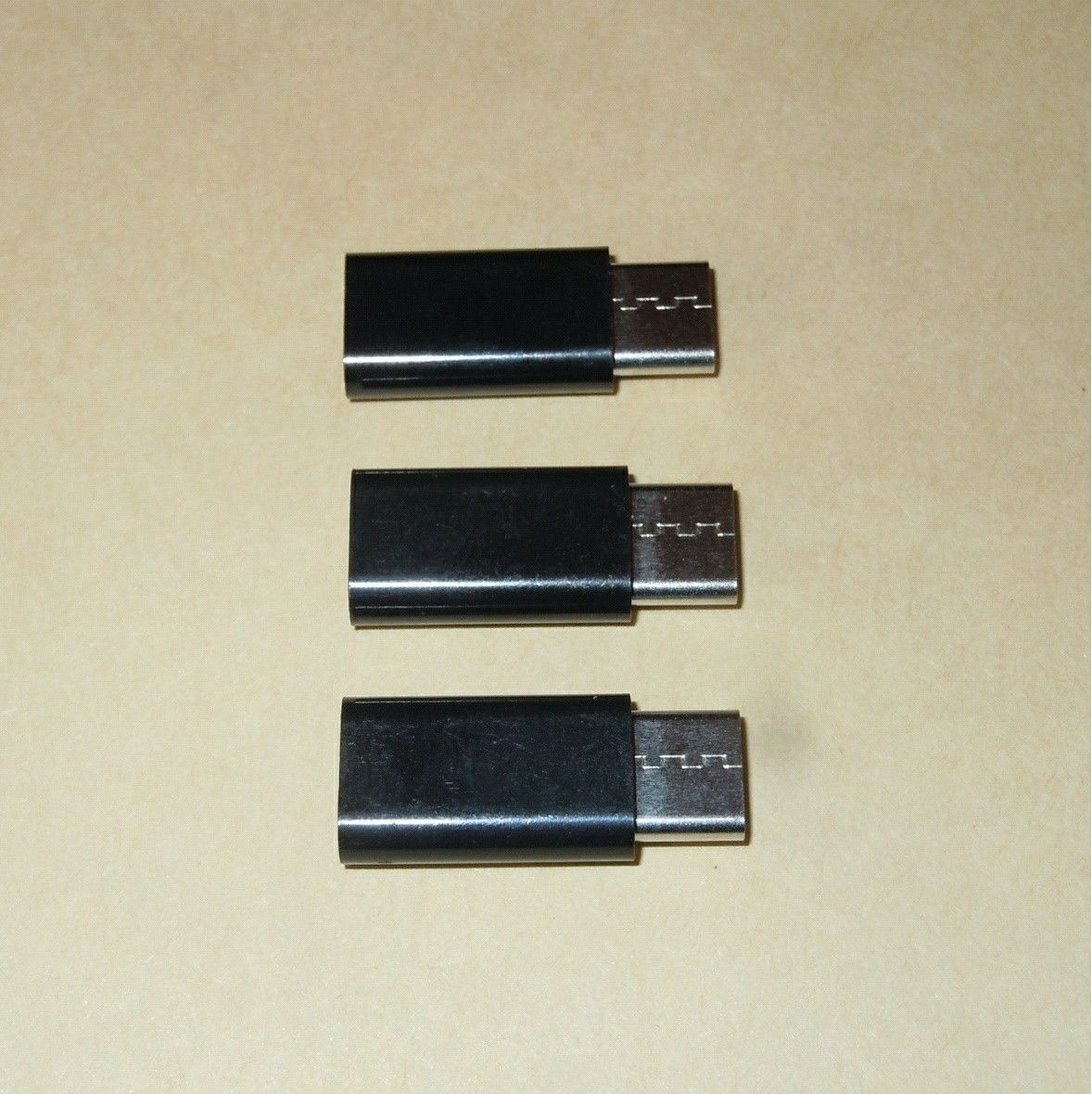 【micro USB ⇒ USB Type-C 変換アダプター】黒３個セット◆充電・データ転送・・◆動作品