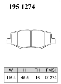 ディクセル ブレーキパッド ラングラー JK38S/JK38L/JK36S/JK36L Pタイプ リア左右セット 1951274 DIXCEL ブレーキパット_画像2
