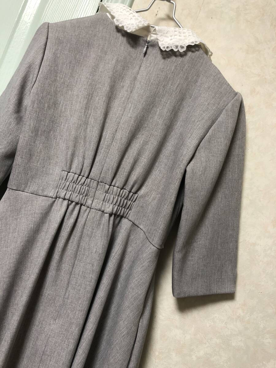 ジルスチュアート☆お襟の取外しが出来るリボン付きの可愛い七分袖のワンピース☆美品_画像4