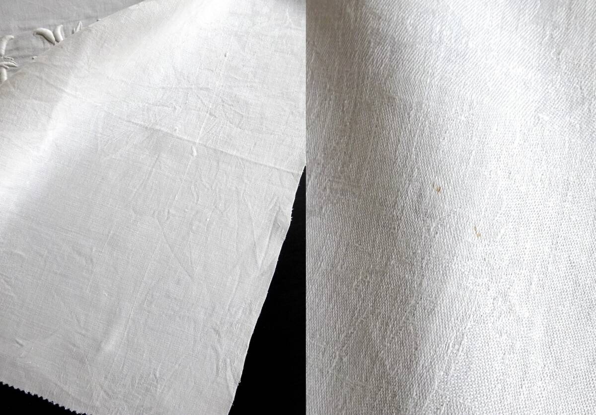 1900年初期 フランス 大判刺繍 立体 モノグラム イニシャル 古布 服飾 半物 生地 縫製 民藝 工藝 美術 テキスタイル アンティーク