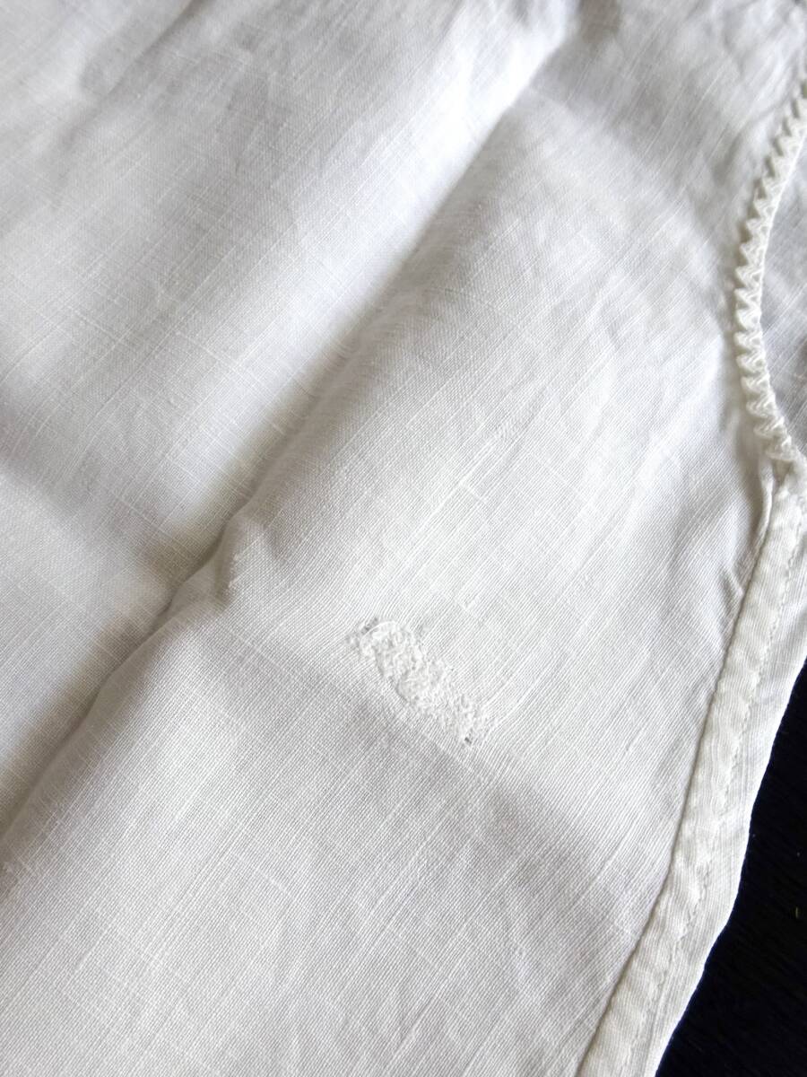 19世紀-20世紀 フランス 2点 ドール ベビー服 刺繍 クロッシェ ニードル バテン タティング リバー 綿レース トリム チュール 古布 の画像8