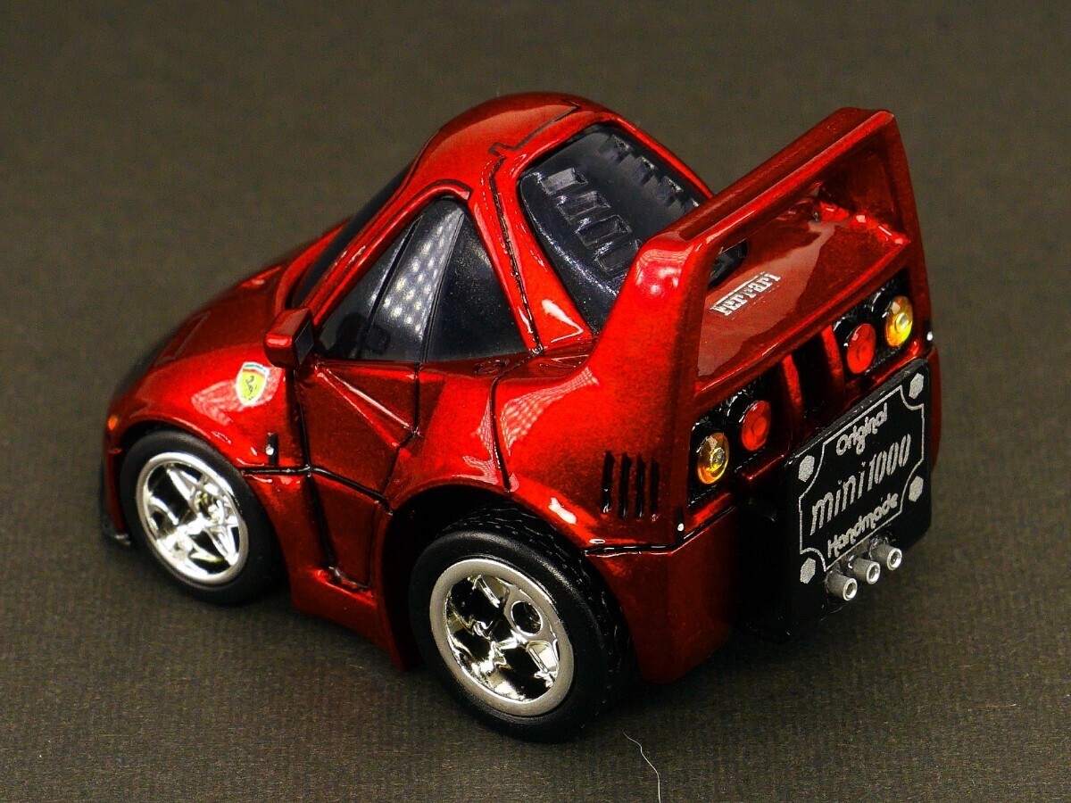 ★ワンオフ・純正カスタム! ●フェラーリ F40　走行可 ★mini1000Q自作チョロQカスタム完成品_画像7