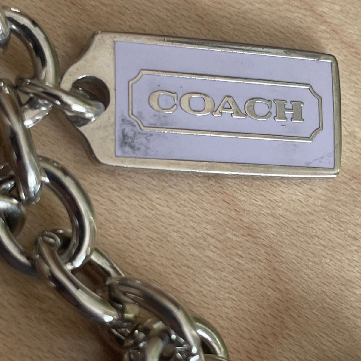 COACH キーホルダー  チャーム コーチ キーリング ハート ロゴ ラインストーン　パープル　紫　