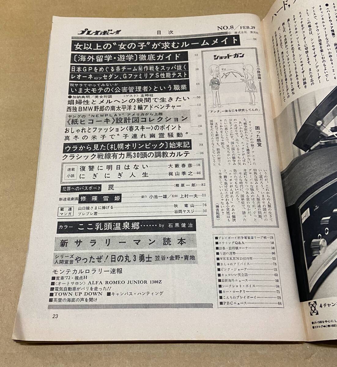 週刊プレイボーイ　no.8　昭和47年（1972年）　2/29号_画像4