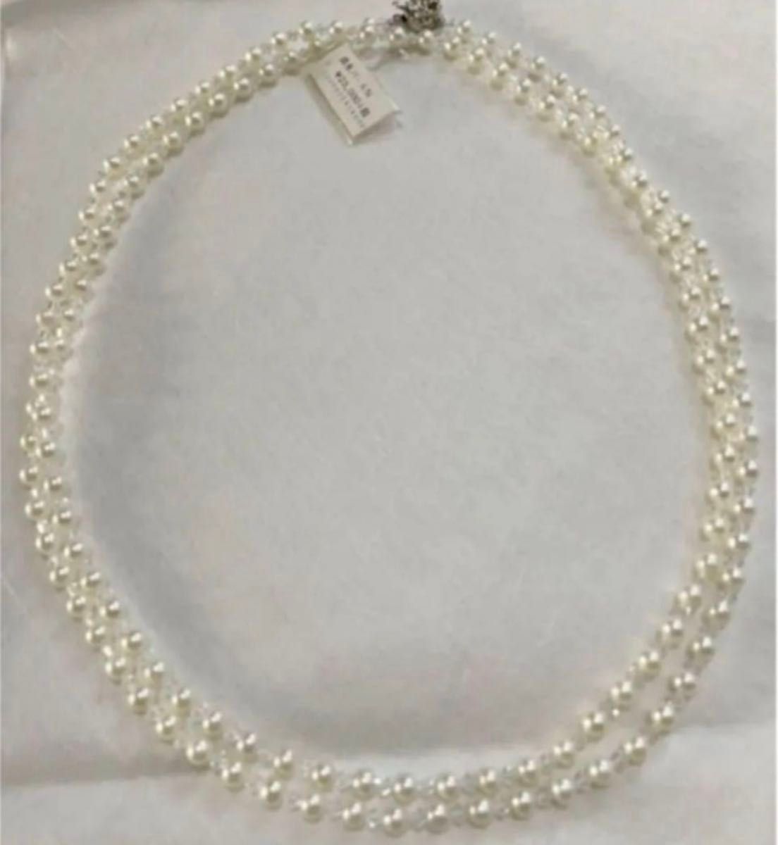 新品未使用◆淡水パール　クリスタルコンビデザイン　ロングネックレス ジュエリー パール  necklace pearl 真珠