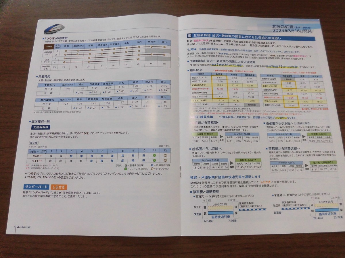JR西日本　金沢支社　ダイヤ改正　パンフレット　2024 北陸新幹線敦賀開業_画像3
