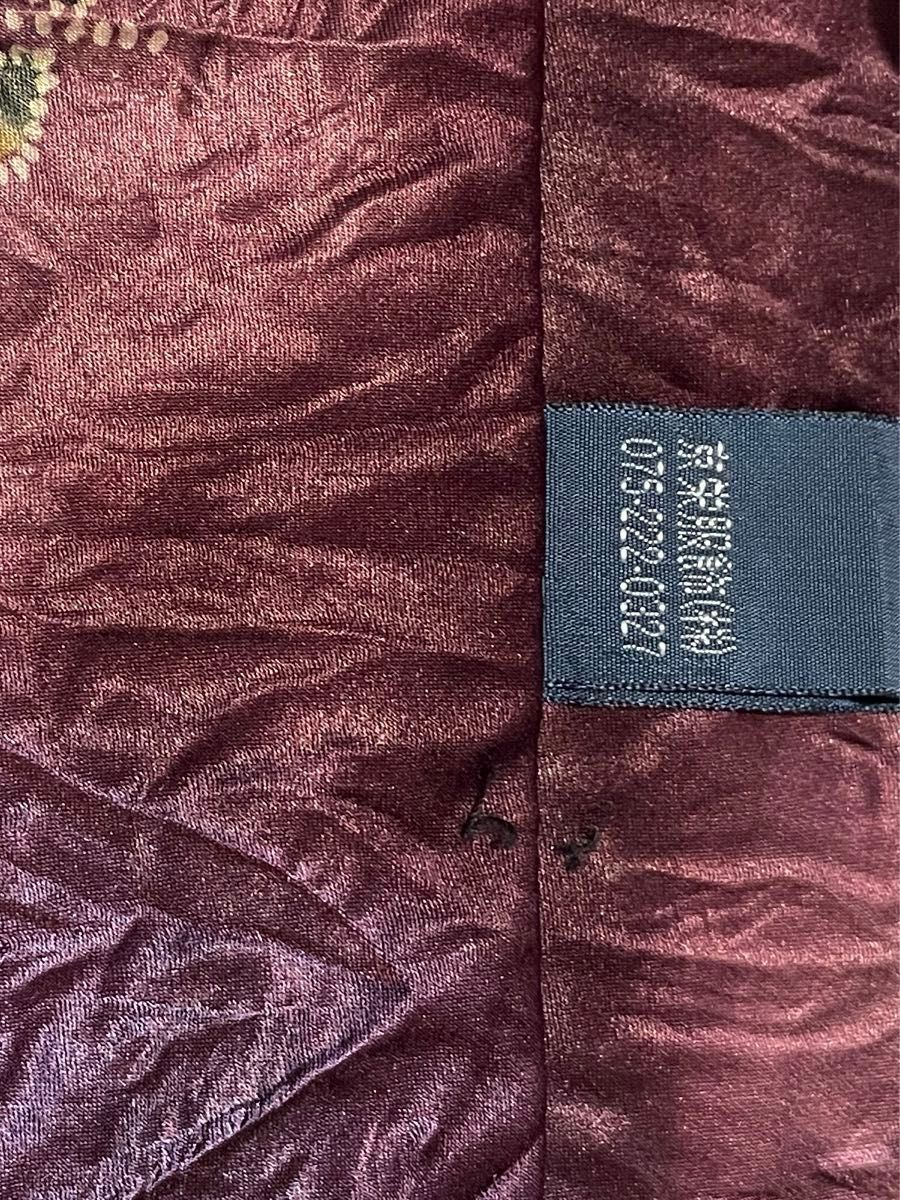 ネクタイ　伝承の美　シルク100% 紫　パープル　絞り　シワ加工　絹　艶