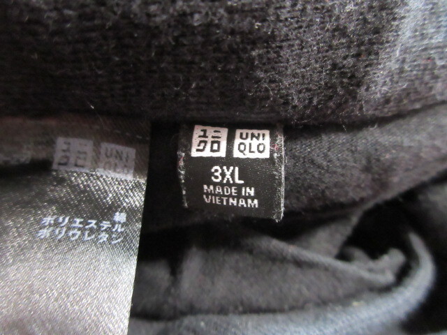 6AS296 大きいサイズ　UNIQLOユニクロ　メンズパンツ　スウェット地　ブラック　サイズ3XL_画像4