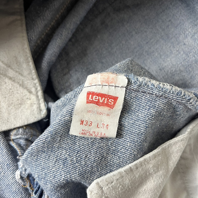 90s USA製 Levis 501 デニム パンツ 33 34 / 90年代 アメリカ製 オールド リーバイス ジーンズ ジーパン ストレート 脇割り_画像6