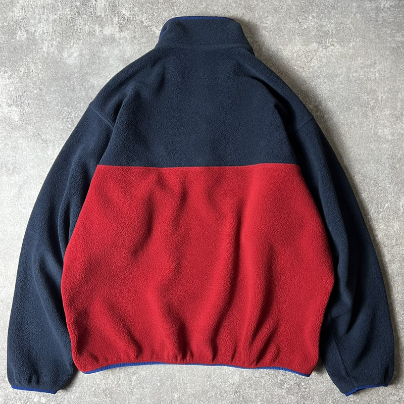 18年製 Patagonia 2トーン スナップT プルオーバー フリース ジャケット L / パタゴニア ジャンパー ハイネック ネイビー レッド_画像8