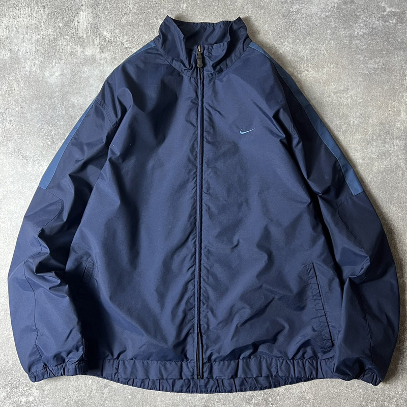 00s NIKE メッシュ ライナー付き フルジップ ナイロン ジャケット XL / Y2K 00年代 オールド ナイキ スウォッシュ ワンポイント_画像1