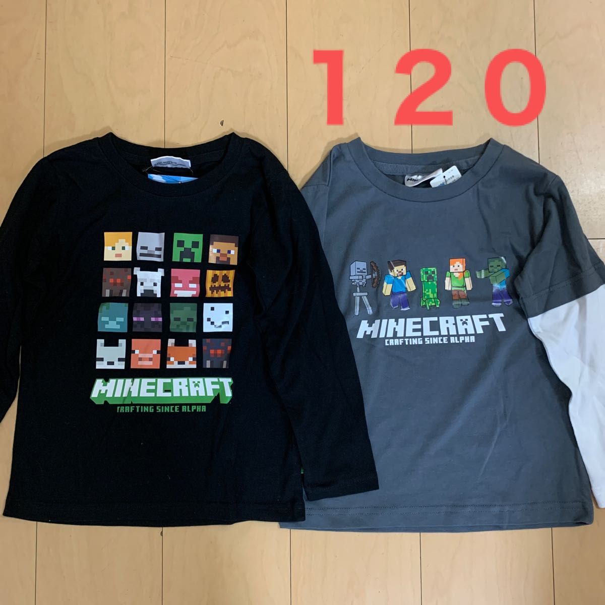 新品未使用　１２０㎝　マインクラフト　ロンT 2枚セット　長袖Tシャツ　マイクラ