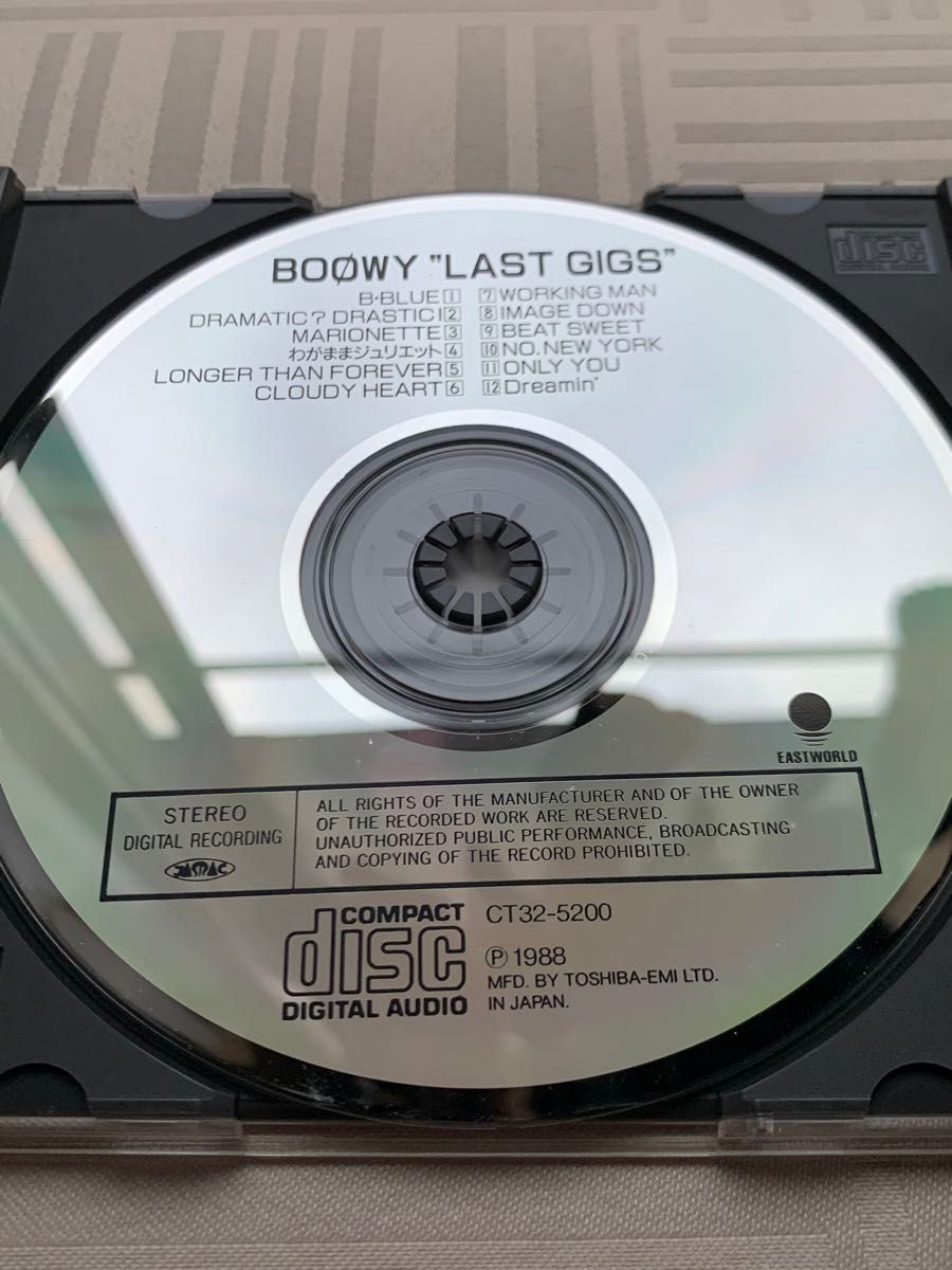 BOOWY CD “LAST GIGS” LIVE AT TOKYO DOME "BIG EGG" APRIL 4,5 1988 