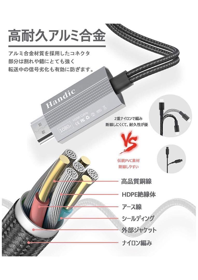 Iphone HDMI 変換 ケーブル ライトニング HDMI接続_画像4