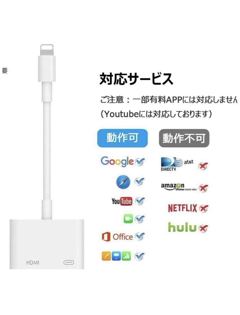 Lightning HDMI 変換ケーブルiPhone HDMIコネクタケーブル