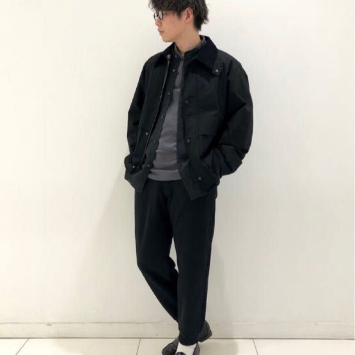 【UNIQLO】ユーティリティショートブルゾン L/BLACK