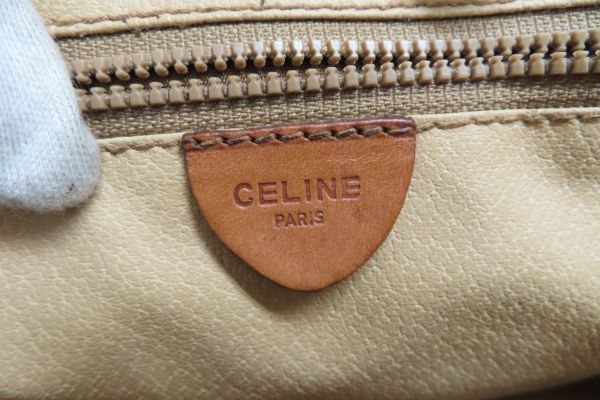 5005/mk/03.11 ◆セリーヌ CELINE マカダム柄 セカンドバッグ クラッチ ポーチキャメル色PVC （91342）_画像9