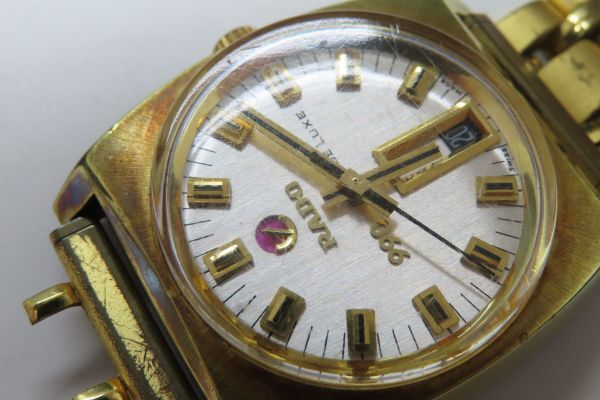 5035/dt/03.13 デイデイト【RADO ラドー デラックス990】 DE LUXE Ref.11861◆ゴールド◆メンズ自動巻き腕時計◆（91479）_画像3