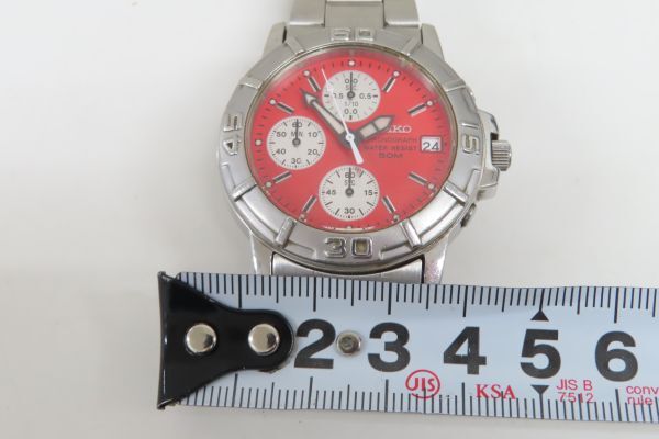 6005/ht/03.18 SEIKOセイコー クロノグラフ V657-8060 メンズ腕時計 純正ブレス（91780）_画像5