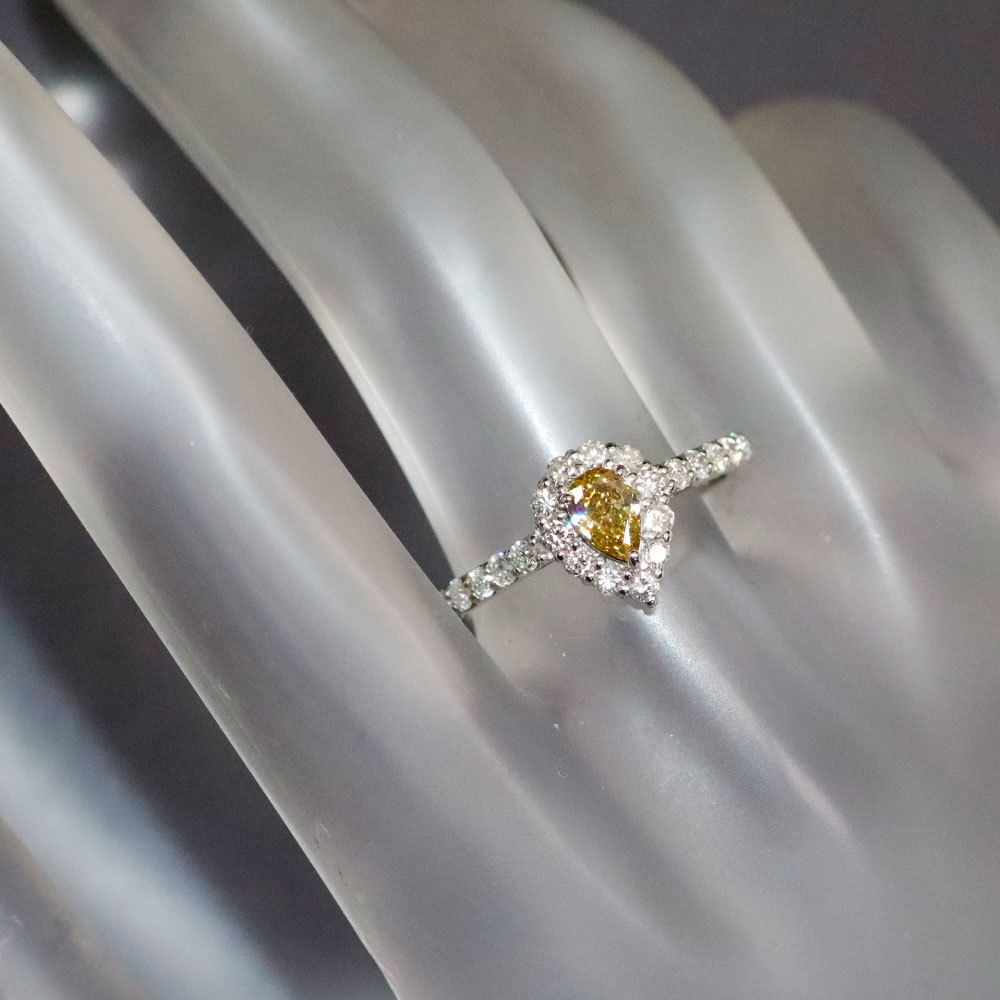 新品 希少 Pt950 カメレオンダイヤモンド リング 0.316ct FDBGY SI1 D0.46ct