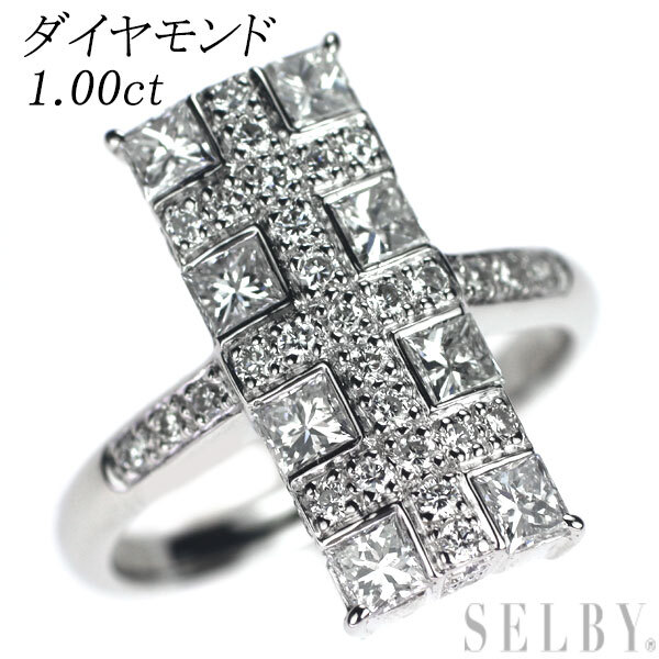 Pt900 プリンセスカット ダイヤモンド リング 1.00ct 最終 出品6週目 SELBY