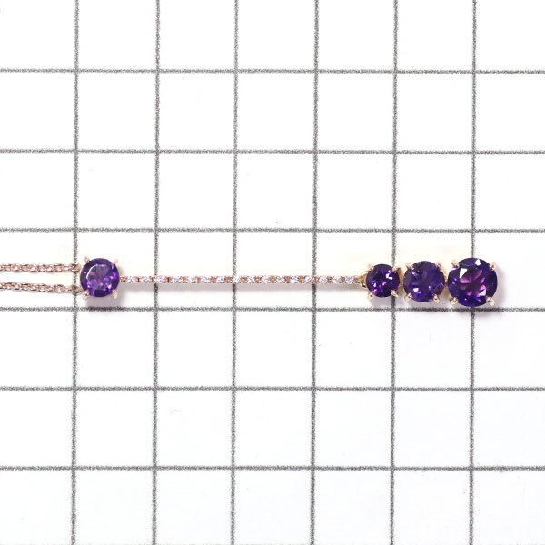 K18PG アメジスト ダイヤモンド ペンダントネックレス 1.95ct D0.06ct SELBY