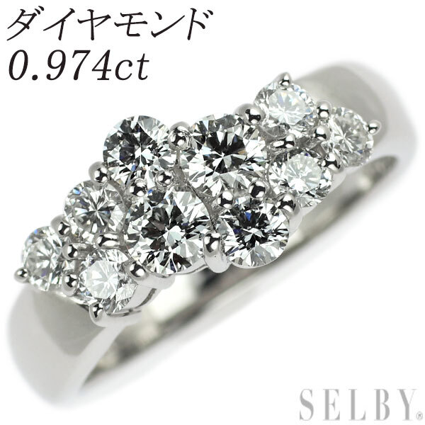 人気ブランドバ40代 Pt900 ダイヤモンド リング 0.974ct 新入荷 出品1週目 SELBY プラチナ台