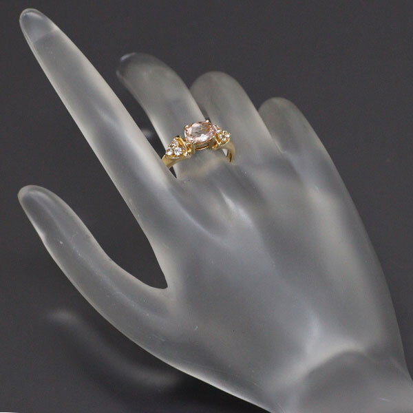 K14YG モルガナイト ホワイトサファイア リング 1.127ct S0.209ct 新入荷 出品1週目 SELBY