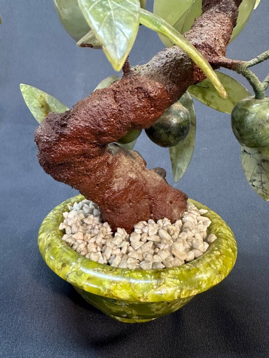  stone skill peach. tree sumomo stone structure . ornament interior objet d'art bonsai decoration handicraft (YC)