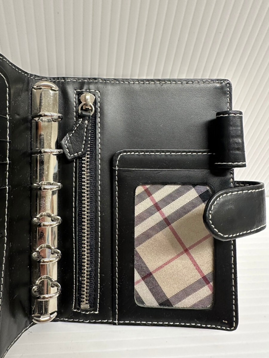 NA★1円〜中古品 BURBERRY バーバリー BLUE LABEL ブルーレーベル システム手帳 ミニ6穴サイズ レディース ノートカバー 汚れあり_画像8