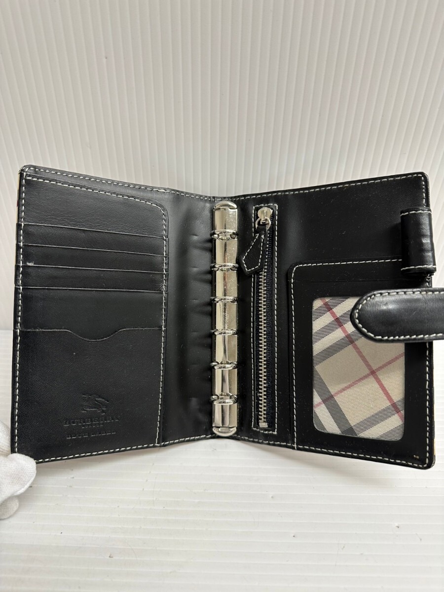 NA★1円〜中古品 BURBERRY バーバリー BLUE LABEL ブルーレーベル システム手帳 ミニ6穴サイズ レディース ノートカバー 汚れあり_画像6