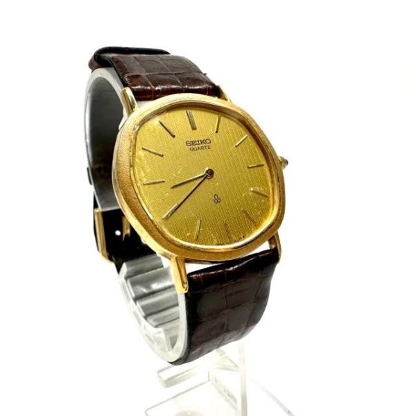 仙104 SEIKO DOLCE 14K 6020-5630 14金 QUARTZ 腕時計 セイコー ドルチェ ゴールド文字盤_画像2