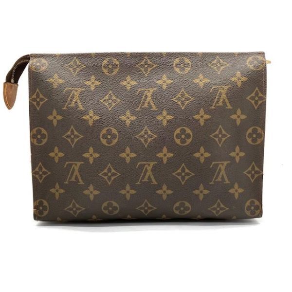 仙28 Louis Vuitton M47542 モノグラム ポッシュトワレット26 クラッチバッグ セカンドバッグ ポーチ ブラウン系 ルイヴィトン_画像2