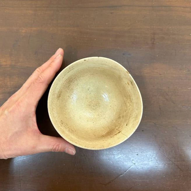 萩茶碗　萩焼　江戸期　茶道具　古陶磁　お茶の色が美しく映える白釉　抹茶碗 古陶磁_画像8