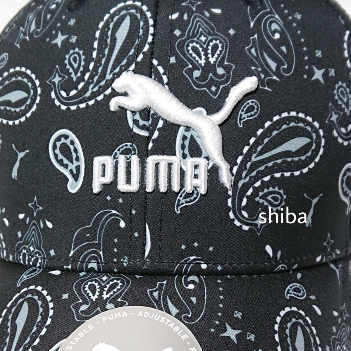 PUMA プーマ 正規品 キャップ 帽子 キャップ ペイズリー 柄 ブラック 黒 ホワイト 白 ユニセックス フリーサイズ