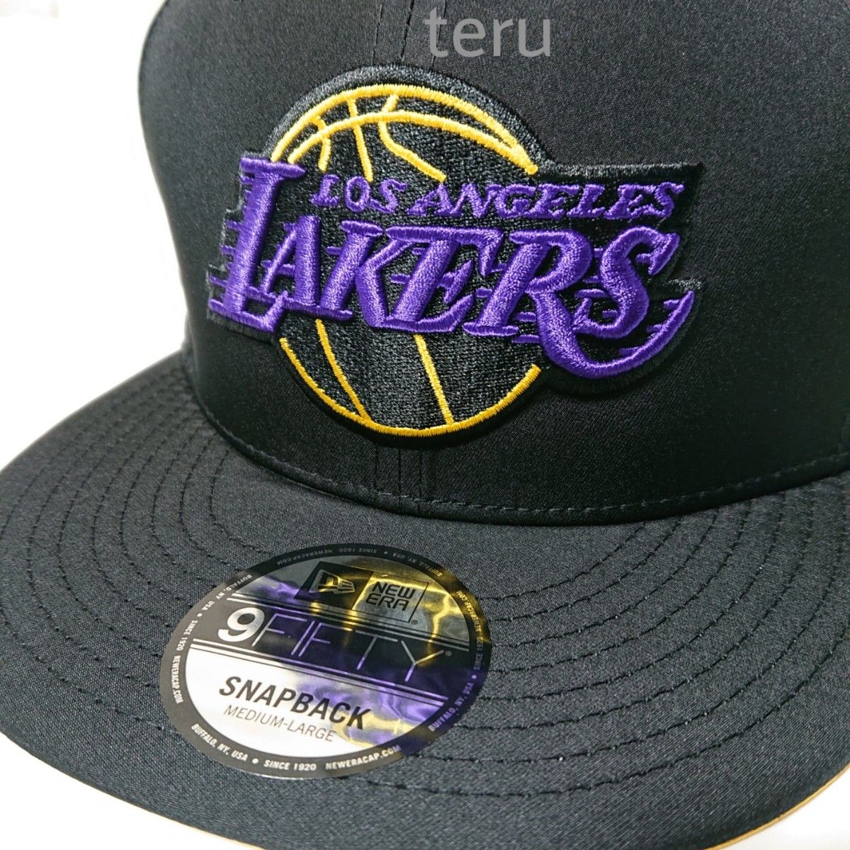 NEW ERA ニューエラ 正規品 キャップ 帽子 9FIFTY LA レイカーズ ネオン NBA 黒 ブラック 八村塁 M/L