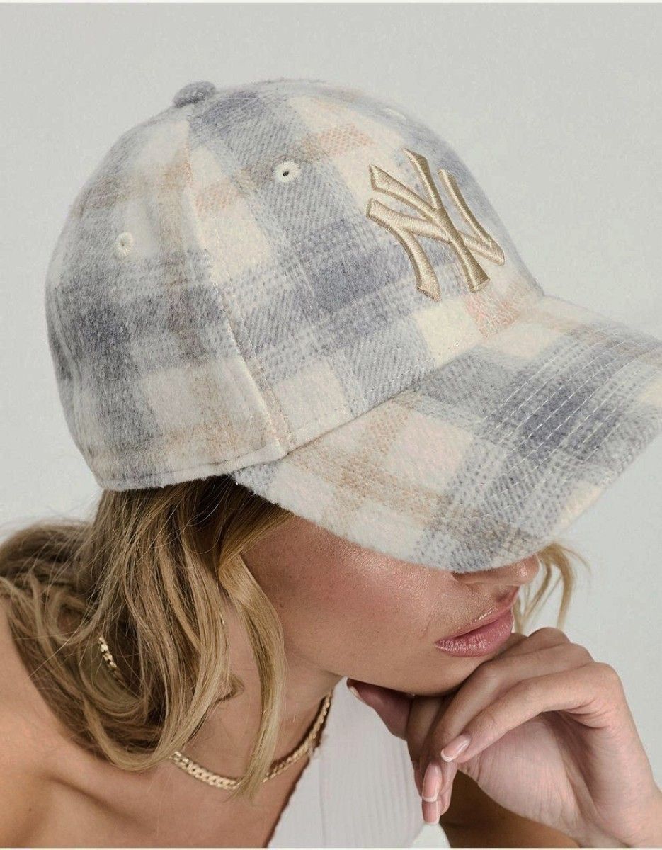 NEW ERA ニューエラ レディース 9FORTY キャップ 帽子 NY ヤンキース タータン チェック ベージュ CG 女性