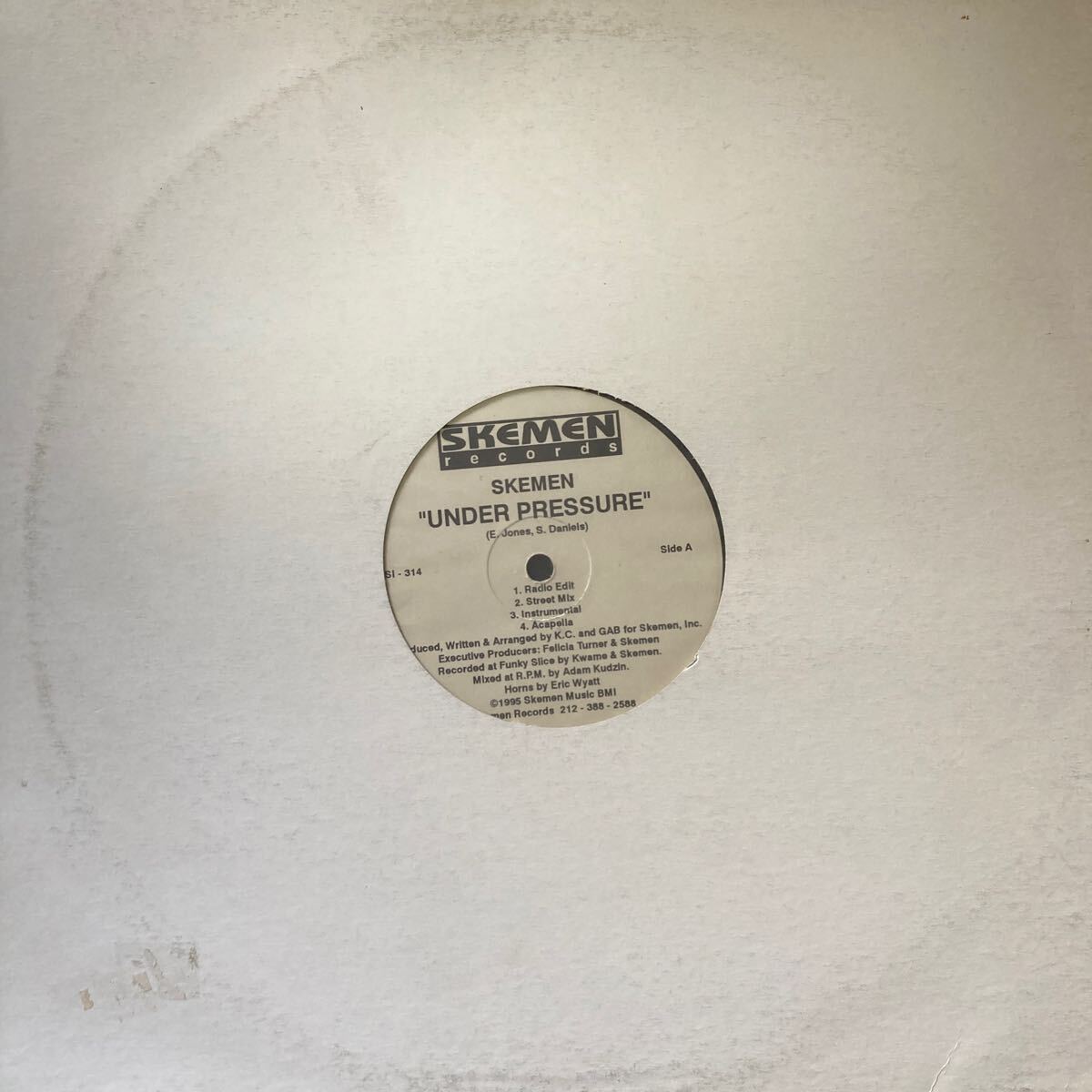 SKEMEN / Under Pressure - Size Em Up Play Em 90's UNDERGROUND HIPHOP 12inch Single Rare Vinyl アングラ 自主盤 1995年の画像1