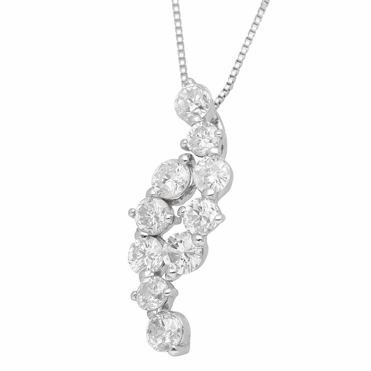 全ての ダイヤモンド(1.00ct)ペンダント ネックレス Pt900/850 プラチナ プラチナ
