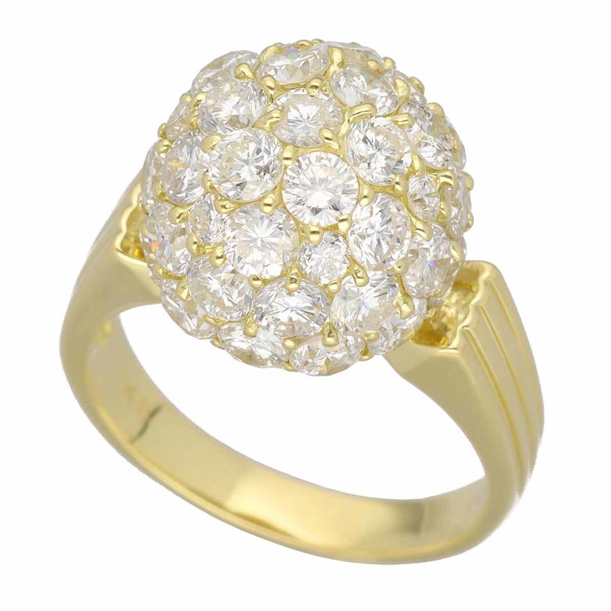 【即納】 ダイヤモンド(4.01ct)ボール リング 750 K18 YG イエローゴールド 日本サイズ約11号 #51 イエローゴールド