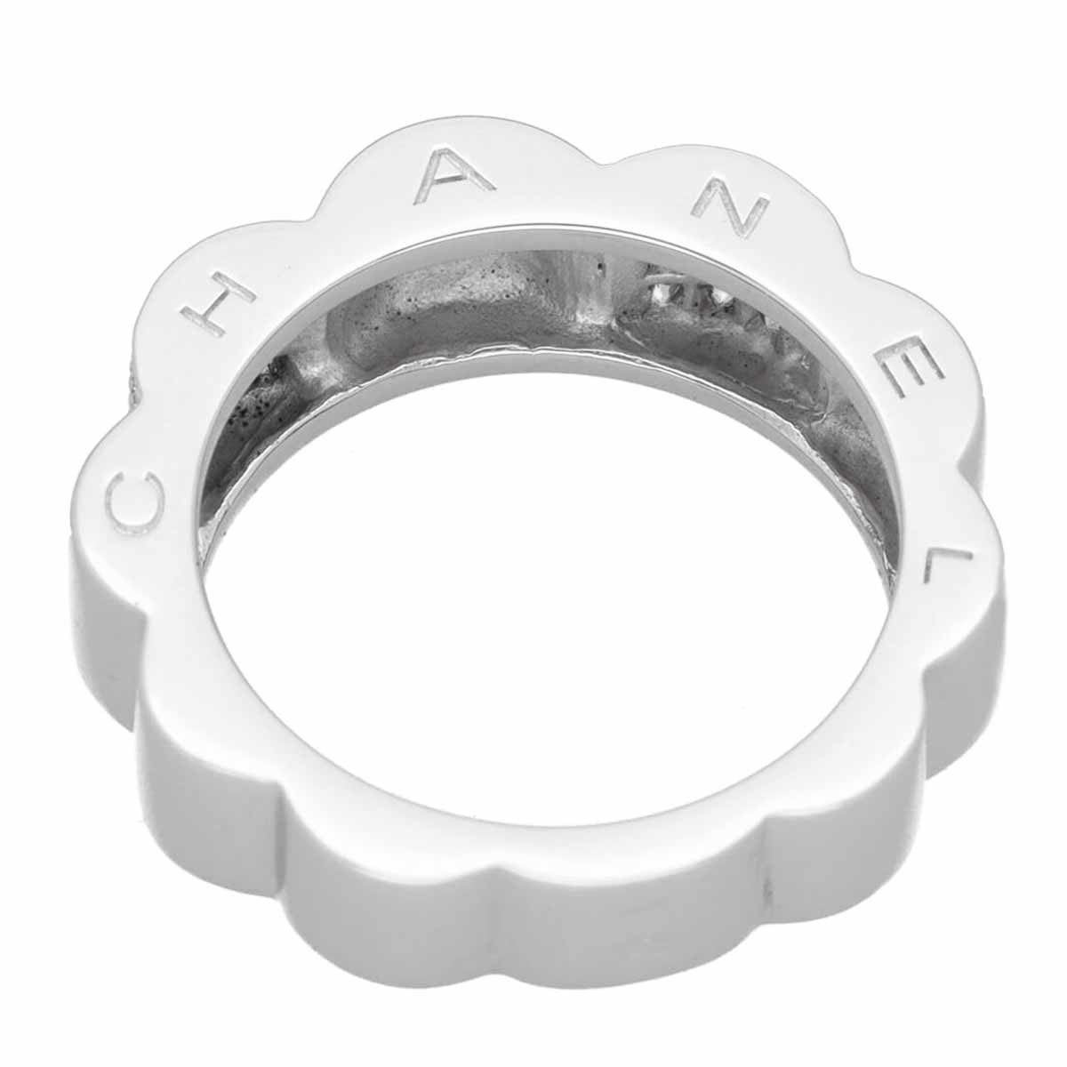 CHANEL Chanel diamond turtle rear ring 750 K18 WG white gold Japan size approximately 10 number #50