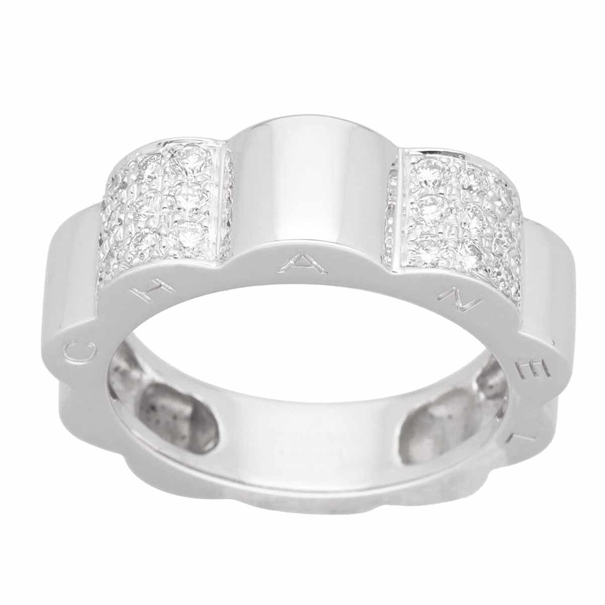 CHANEL Chanel diamond turtle rear ring 750 K18 WG white gold Japan size approximately 10 number #50