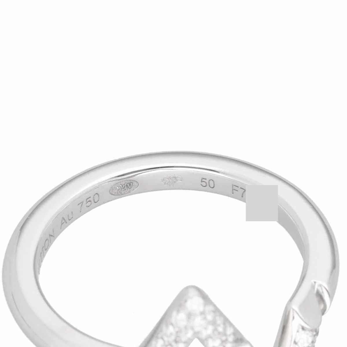 LOUIS VUITTON Louis * Vuitton бриллиант (0.1ct) кольцо LVvoruto выше боковой down Q9Q31D K18WG примерно 10 номер #50