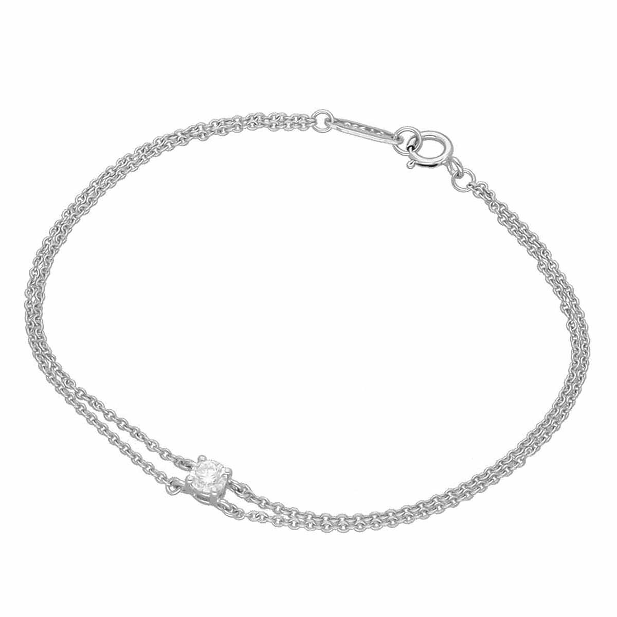 定番のお歳暮&冬ギフトの商品をすべ 1Pダイヤモンド ティファニー TIFFANY&Co. ソリティア プラチナ PT950 16.5cm ブレスレット ブレスレット