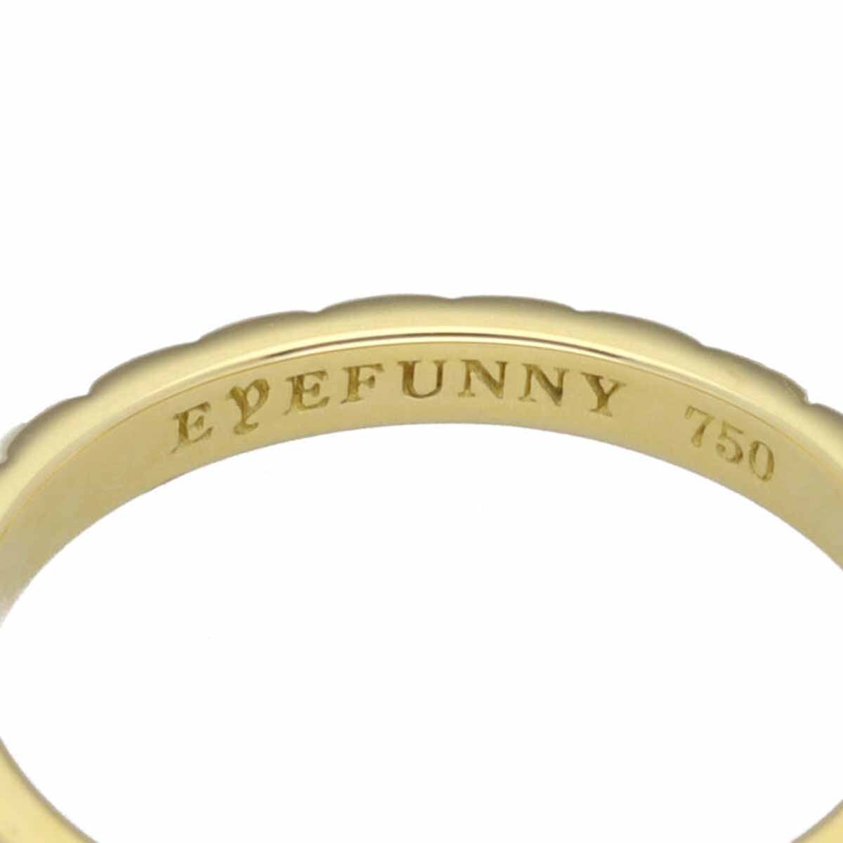 EYEFUNNY I fa knee half Eternity diamond studs pillar mid band ring K18YG approximately 8 number #48