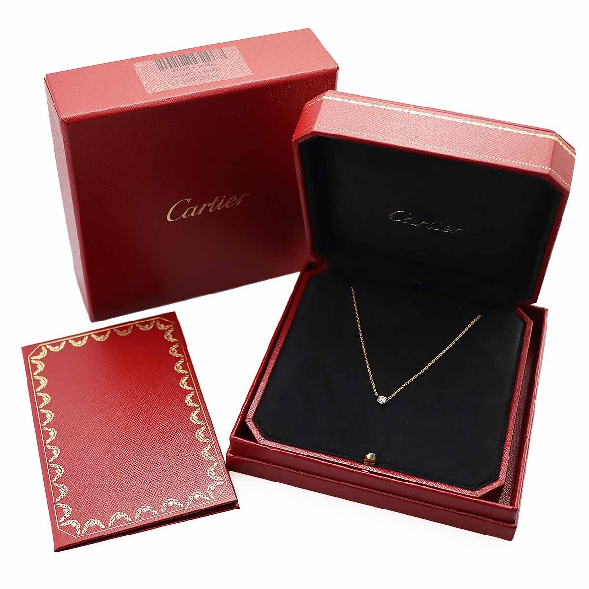 Cartier Cartier diamond ( approximately 0.14ct)tia man reje Heart necklace B7059400 K18 PG