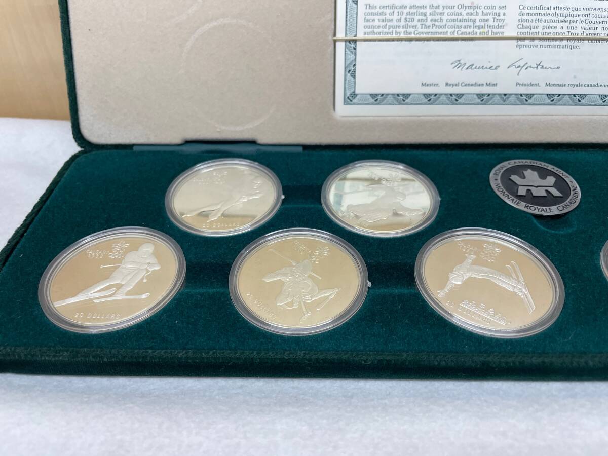 #411 カナダ 1988年 カルガリーオリンピック競技大会 20ドル銀貨10種 プルーフセットの画像2