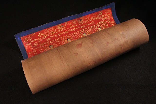 博物館展示品　来歴有　280　清時代　タンカー　寸法約44.5cm×約60cm　（検）曼荼羅 仏画_画像9