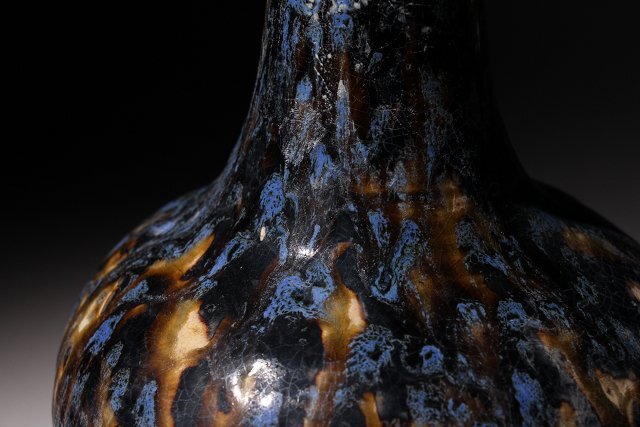 博物館展示品　来歴有　1200　宋時代　吉州窯長頸瓶　高さ約30.8cm　（検）瓶 唐物 中国美術 古玩 古道具　花器_画像7